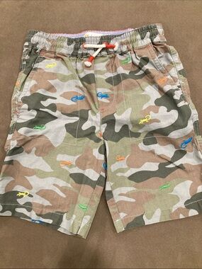 Boden Boys Camouflage Pull-On Shorts with Lizard Embroidery